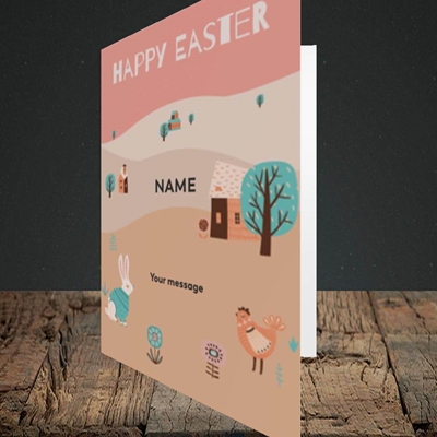 Picture of Easter Farm(Without Photo), Easter Design, Portrait Greetings Card