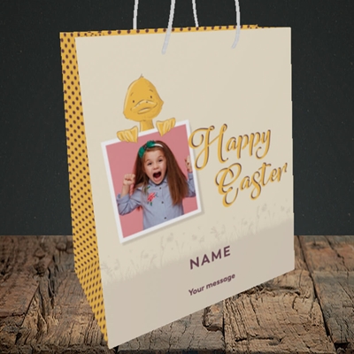 Picture of Duckling Polaroid, Easter Design, Medium Portrait Gift Bag
