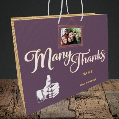 Picture of Many Thanks, Thank You Design, Medium Landscape Gift Bag