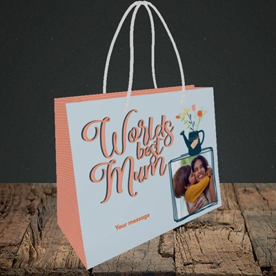 Picture of Worlds Best Mum, Mother's Day Design, Small Landscape Gift Bag
