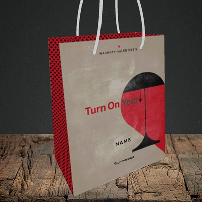 Picture of Turn On Your Red Light (Without Photo), Valentine's Design, Small Portrait Gift Bag