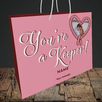 Picture of You're A Keeper, Valentine's Design, Medium Landscape Gift Bag