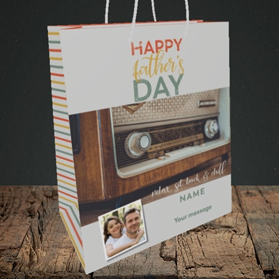 Picture of Retro Radio, Father's Day Design, Medium Portrait Gift Bag