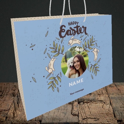 Picture of Running Bunnies, Easter Design, Medium Landscape Gift Bag