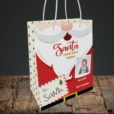 Picture of Santa's Letters, Christmas Design, Small Portrait Gift Bag