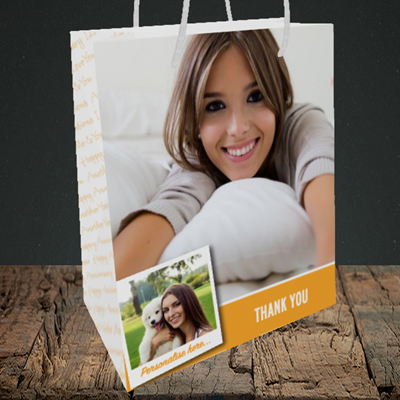Picture of Photo, Thank You Design, Medium Portrait Gift Bag