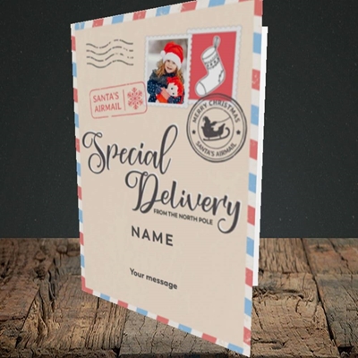 Picture of Special Delivery, Christmas Design, Portrait Greetings Card