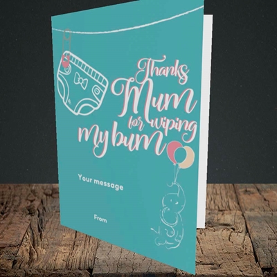 Picture of Wiping My Bum(Without Photo), Mother's Day Design, Portrait Greetings Card