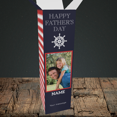 Picture of Nautical, Father's Day Design, Upright Bottle Box