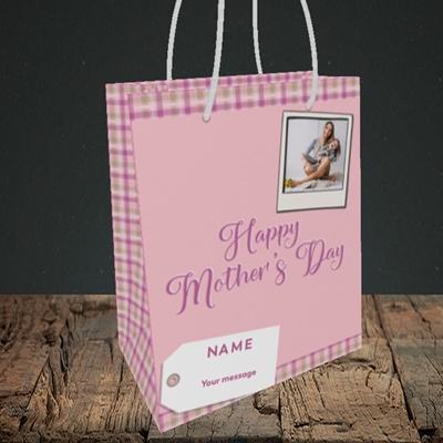 Picture of 2. Polaroid(Chequer), Mother's Day Design, Small Portrait Gift Bag