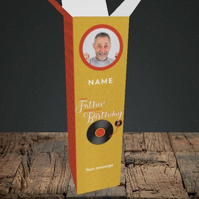 Picture of Great Father, Birthday Design, Upright Bottle Box