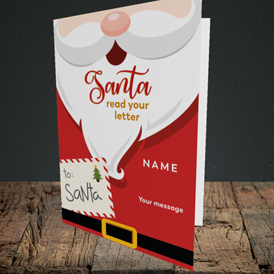 Picture of Santa's Letters(Without Photo), Christmas Design, Portrait Greetings Card
