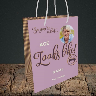 Picture of So You're What(Pink), Birthday Design, Small portrait Gift Bag