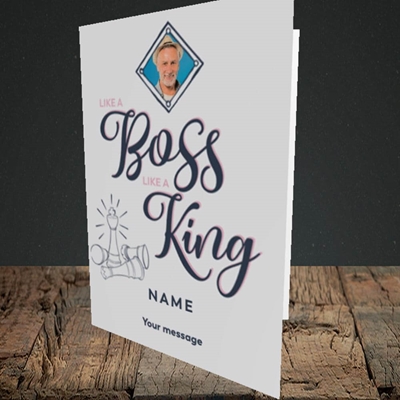 Picture of Like A Boss, Celebration Design, Portrait Greetings Card