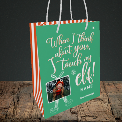 Picture of Touch My Elf, Christmas Design, Small Portrait Gift Bag