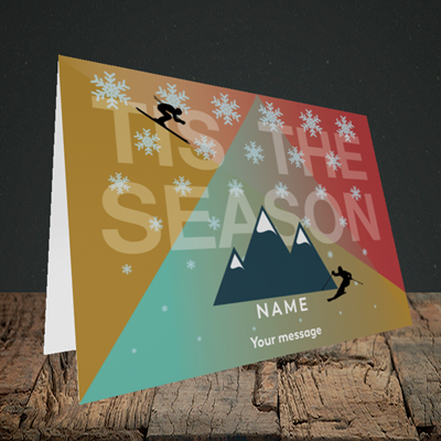 Picture of Tis The Skier(Without Photo), Christmas Design, Landscape Greetings Card