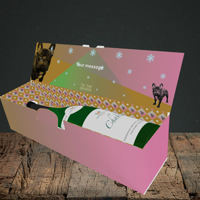 Picture of Tis The Frenchie(Without Photo), Christmas Design, Lay-down Bottle Box