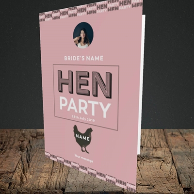 Picture of Hen Party Party Party - Peachy Pink, Wedding Design, Portrait Greetings Card