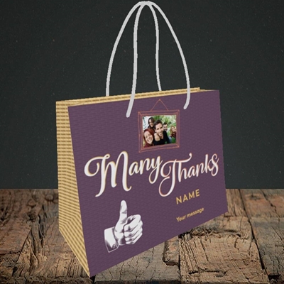 Picture of Many Thanks, Thank You Design, Small Landscape Gift Bag