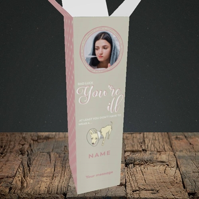 Picture of Neck Cone, Get Well Soon Design, Upright Bottle Box