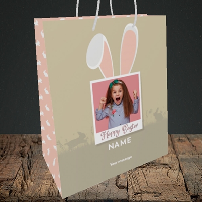 Picture of Hoppy Polaroid, Easter Design, Medium Portrait Gift Bag