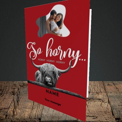 Picture of So Horny, Valentine's Design, Portrait Greetings Card