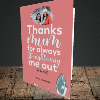 Picture of Straightening Me Out, Mother's Day Design, Portrait Greetings Card