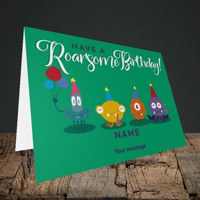 Picture of Roarsome(Without Photo), Birthday Design, Landscape Greetings Card
