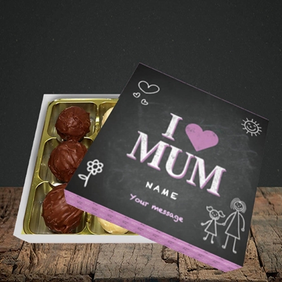Picture of I Love Mum (Chalk Board),(Without Photo), Choc 9