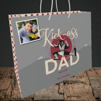 Picture of Kick-Ass Dad, Father's Day Design, Medium Landscape Gift Bag