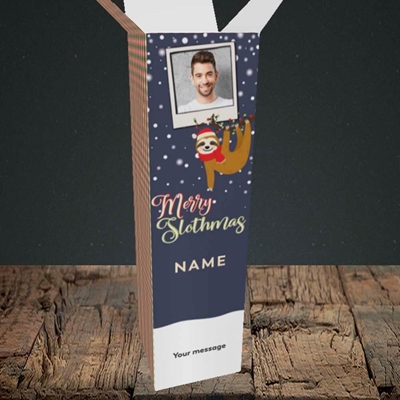 Picture of Merry Slothmas, Christmas Design, Upright Bottle Box
