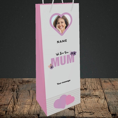Picture of We Love Mum, Mother's Day Design, Bottle Bag