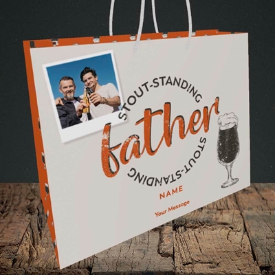 Picture of Stout-standing Father, Father's Day Design, Medium Landscape Gift Bag
