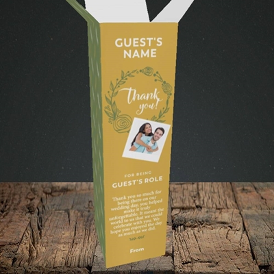 Picture of Wreath Green SG, Wedding Design, Upright Bottle Box