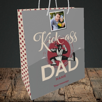 Picture of Kick-Ass Dad, Father's Day Design, Medium Portrait Gift Bag