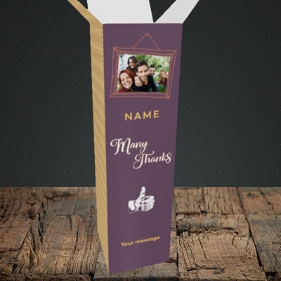 Picture of Many Thanks, Thank You Design, Upright Bottle Box