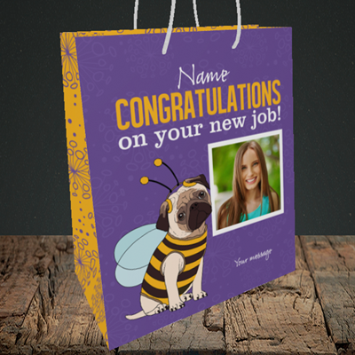 Picture of Bee, New Job Design, Medium Portrait Gift Bag 