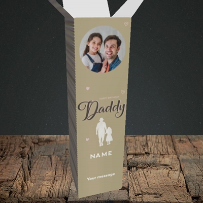 Picture of Daddy & Daughter, Birthday Design, Upright Bottle Box