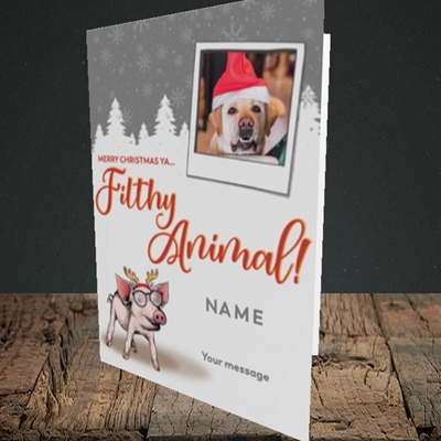 Picture of Ya Filthy Animal, Christmas Design, Portrait Greetings Card