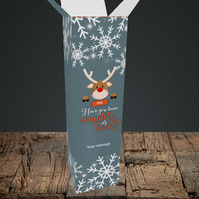 Picture of Naughty, (Without Photo) Christmas Design, Upright Bottle Box