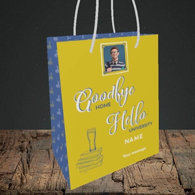 Picture of Hello University, Leaving Design, Small Portrait Gift Bag