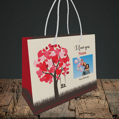 Picture of Lovebirds, Valentine's Design, Small Landscape Gift Bag
