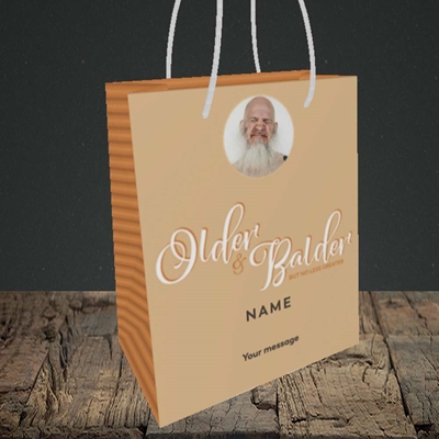 Picture of Older & Balder, Birthday Design, Small portrait Gift Bag