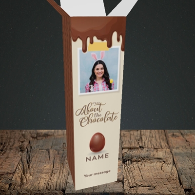 Picture of All About The Chocolate, Easter Design, Upright Bottle Box