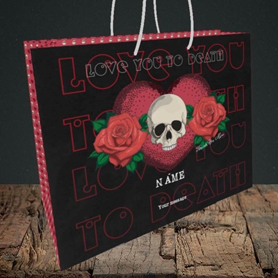 Picture of Love You To Death(Without Photo), Valentine's Design, Medium Landscape Gift Bag