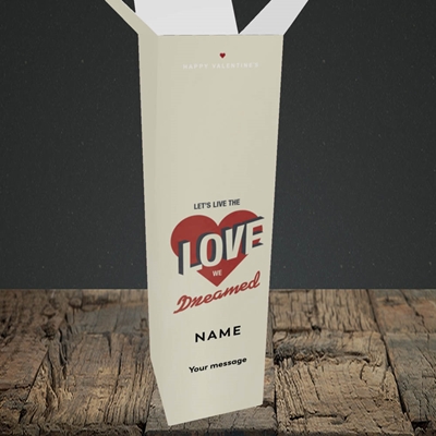 Picture of let's live the love (Without Photo), Valentine's Design, Upright Bottle Box