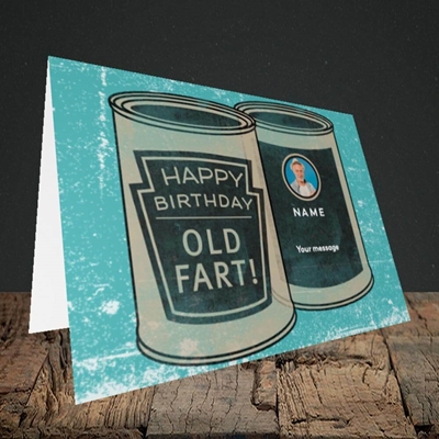 Picture of Tin Of Old Fart, Birthday Design, Landscape Greetings Card