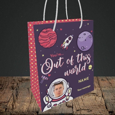 Picture of Out Of This World, Valentine's Design, Small Portrait Gift Bag