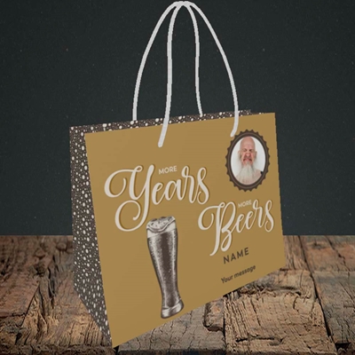 Picture of Years Beers, Birthday Design, Small Landscape Gift Bag
