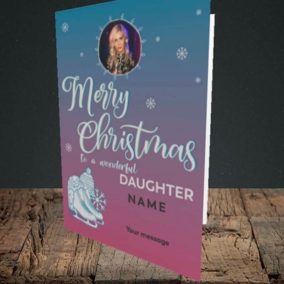 Picture of Wonderful Daughter, Christmas Design, Portrait Greetings Card